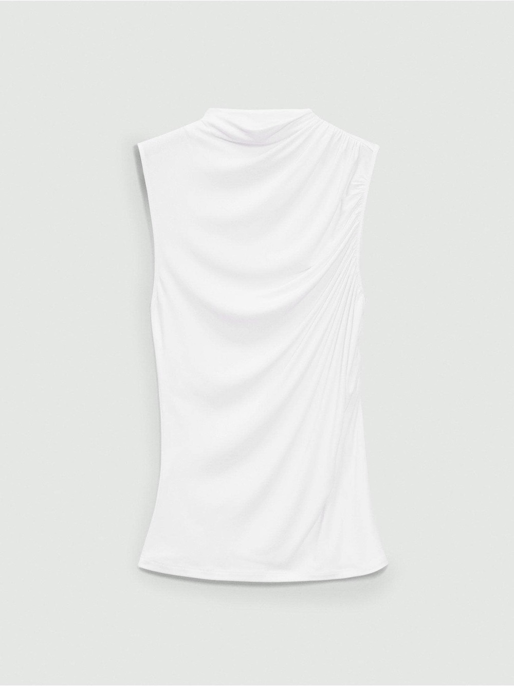 Theory Draped Sleeveless Viscose Top in White Medium Minimalist Office - Picture 4 of 10